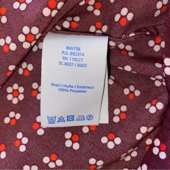 Boden Floral Burgundy Blouse Size US 8R - Picture 8 of 10